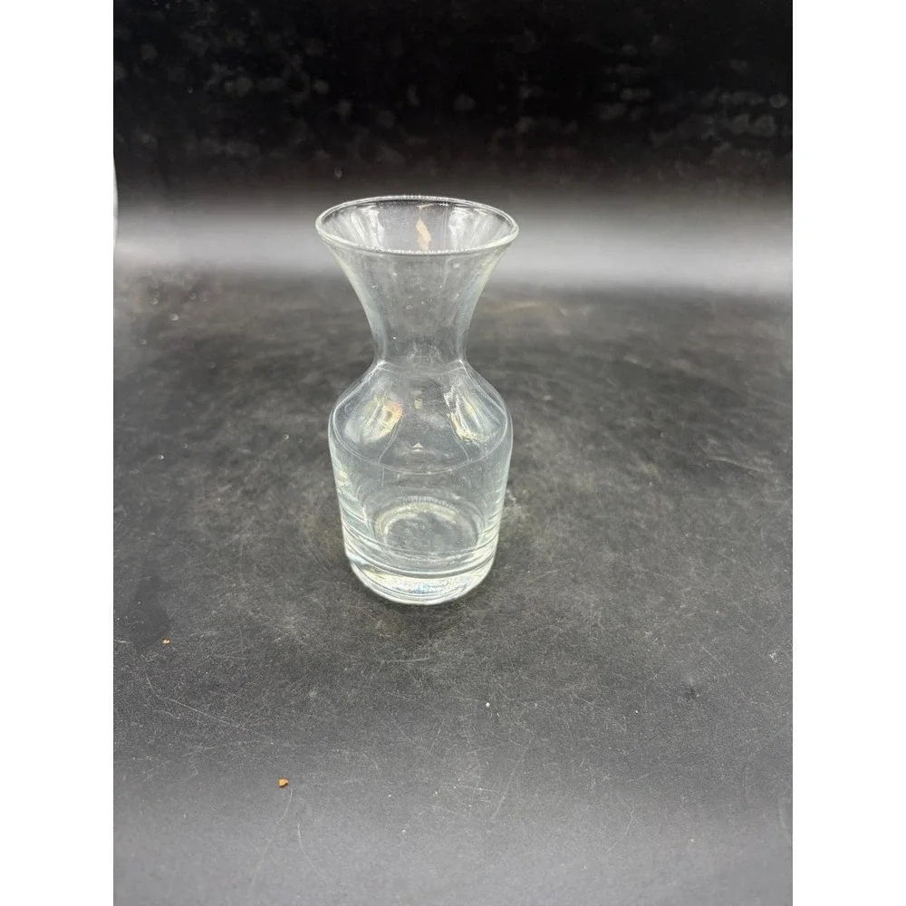 Clear Glass Bud Vase 4.5 Inch Small Hourglass Floral Decorative Accent